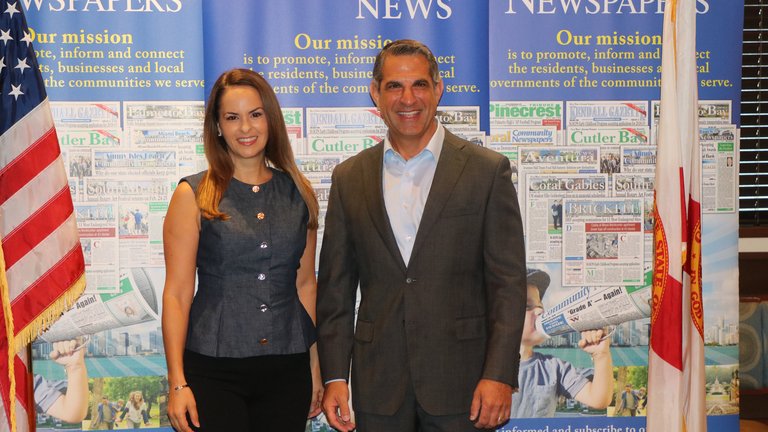 Natalia Zea and James Haj spoke at the Miami's Community News' breakfast event. Natalia Zea and James Haj spoke at the Miami's Community News' breakfast event.